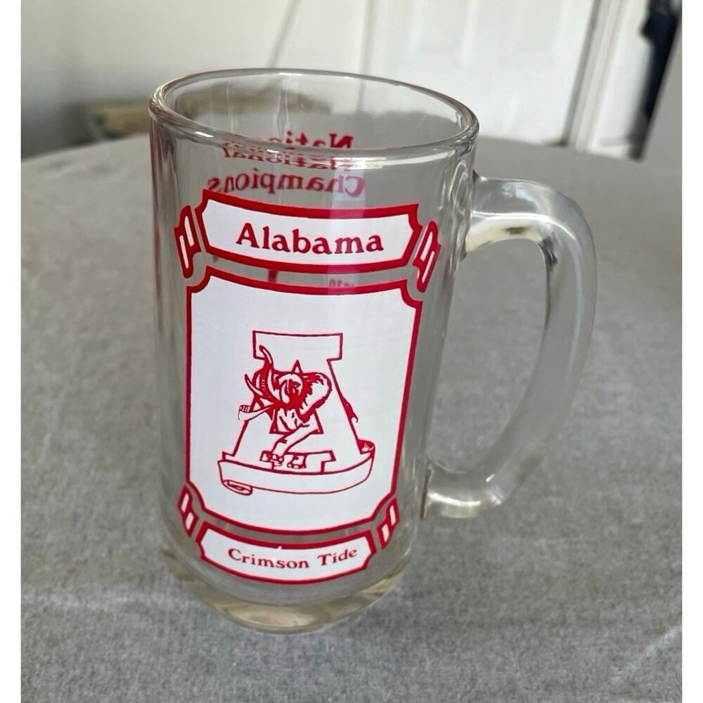 Vintage 1979 Alabama Crimson Tide National Champions Clear Glass mug